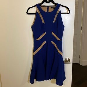 BCBG deep blue fit and flare cocktail dress size 2